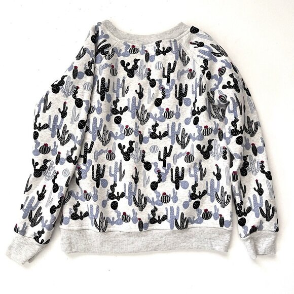LA Soul Size S Blue Cactus Sweatshirt Crew Neck Long Sleeves Cotton Poly Blend - Picture 3 of 10